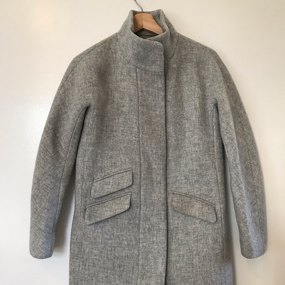 J Crew Gray Wool Stadium Coat